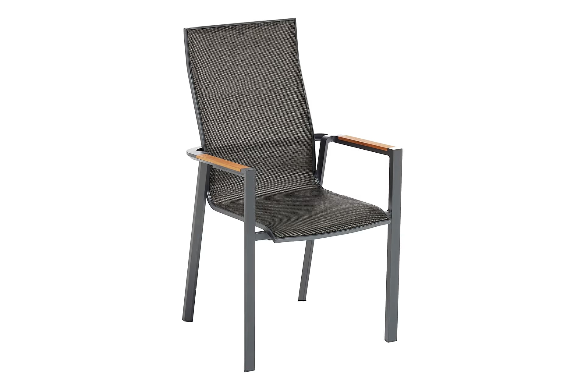 KETTLER SENSE Stapelsessel hoher Rücken – anthrazit matt/ bronze/ natur Ansicht 1