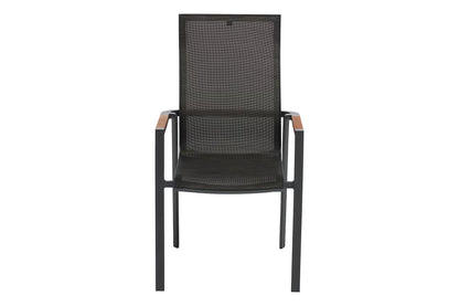 KETTLER SENSE Stapelsessel hoher Rücken – anthrazit matt/ bronze/ natur Ansicht 2