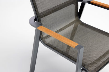KETTLER SENSE Stapelsessel hoher Rücken – anthrazit matt/ bronze/ natur Ansicht 5