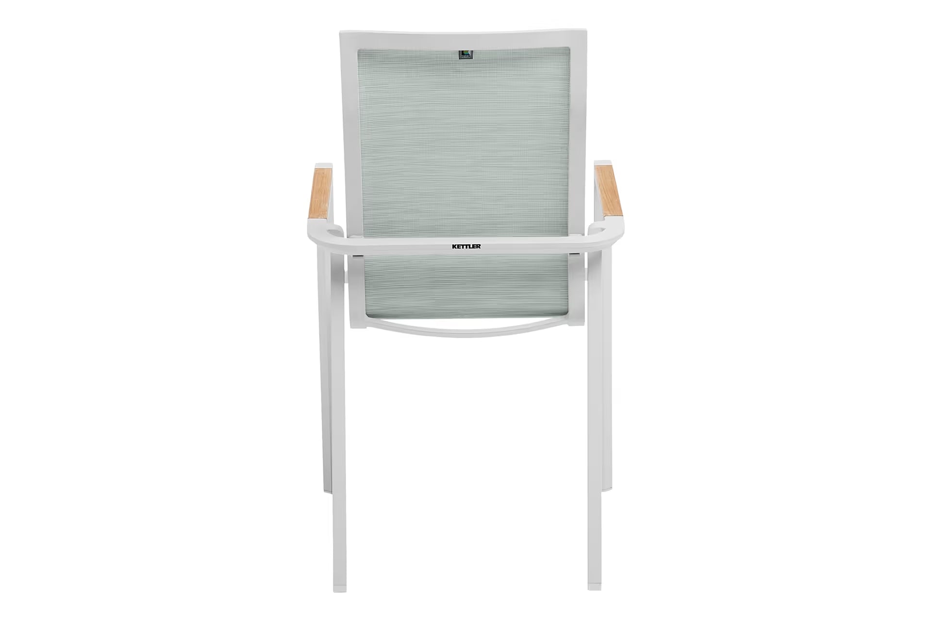 KETTLER SENSE Stapelsessel hoher Rücken – weiß matt/ aqua/ natur Ansicht 4