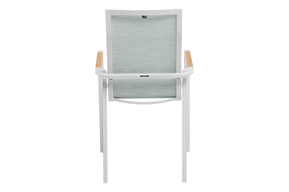 KETTLER SENSE Stapelsessel hoher Rücken – weiß matt/ aqua/ natur Ansicht 4