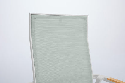 KETTLER SENSE Stapelsessel hoher Rücken – weiß matt/ aqua/ natur Ansicht 5