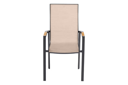 KETTLER SENSE Stapelsessel hoher Rücken – anthrazit matt/ sakura/ natur Ansicht 2