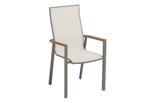 KETTLER SENSE Stapelsessel hoher Rücken – taupe/ nude/ natur Ansicht 1