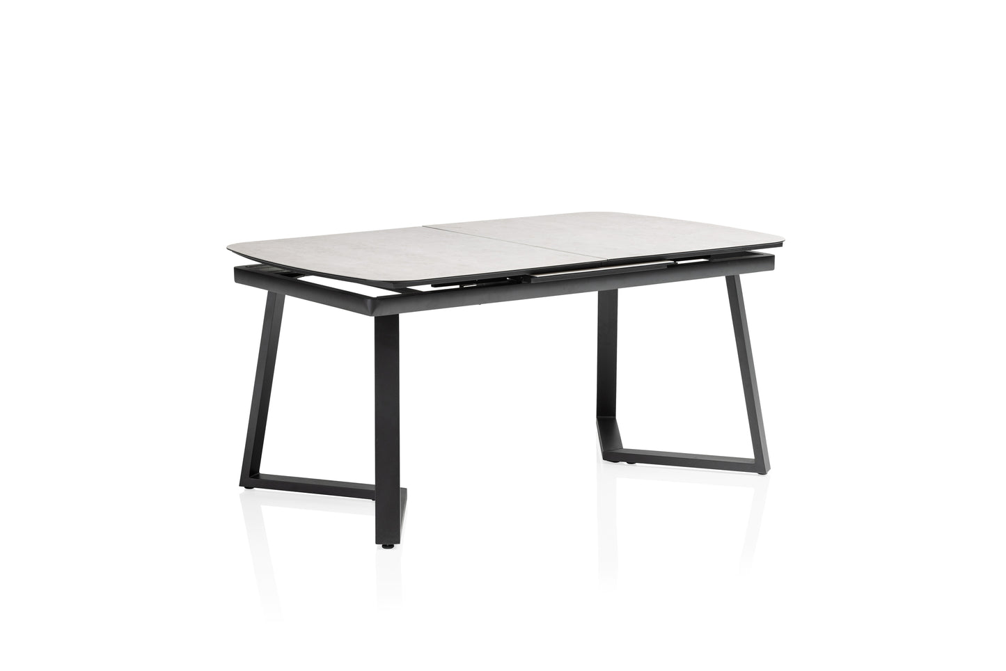 KETTLER Glas-Keramik-Ausziehtisch 200/260x95 cm anthrazit/grau, Aluminium/Glas-Keramik