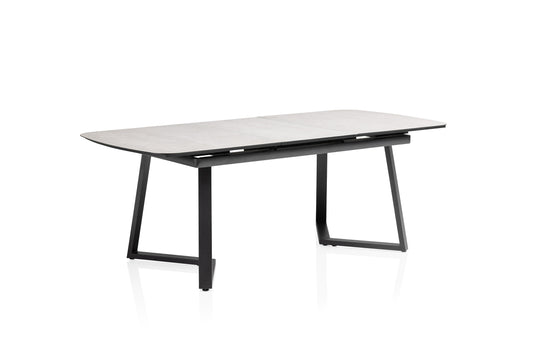 KETTLER Glas-Keramik-Ausziehtisch 200/260x95 cm anthrazit/grau, Aluminium/Glas-Keramik