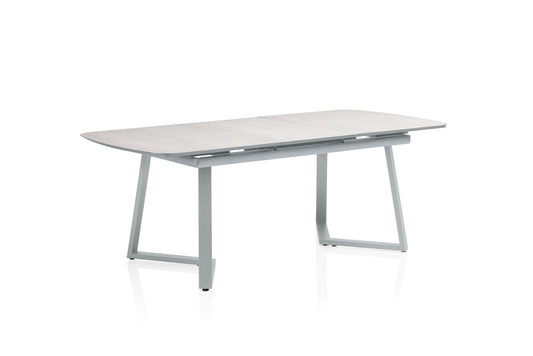 KETTLER Glas-Keramik-Ausziehtisch 160/200x95 cm silber/grau, Aluminium/Glas-Keramik