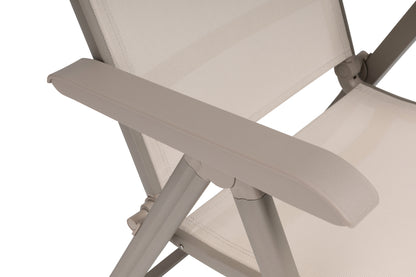 KETTLER Basic Plus Multipositionssessel Taupe/Stucco Beige , Aluminium/Outdoorgewebe