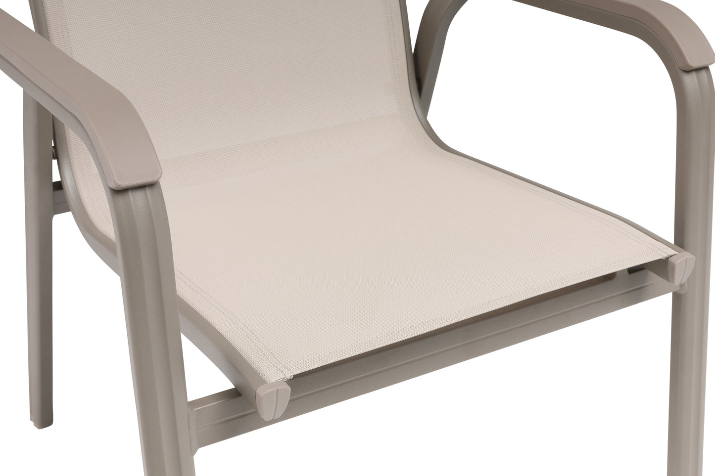 KETTLER Basic Plus Stapelsessel Taupe/Stucco Beige , Aluminium/Outdoorgewebe