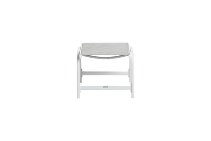 KETTLER Basic Plus Hocker weiß matt/hellgrau , Aluminium/Outdoorgewebe