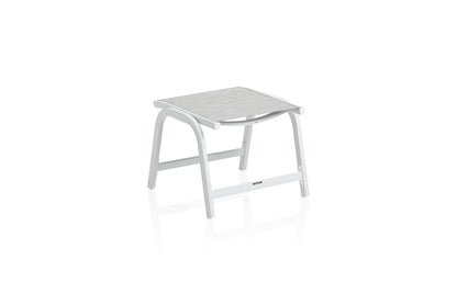 KETTLER Basic Plus Hocker weiß matt/hellgrau , Aluminium/Outdoorgewebe