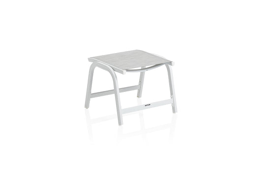 KETTLER Basic Plus Hocker weiß matt/hellgrau , Aluminium/Outdoorgewebe