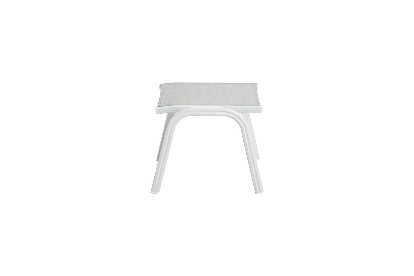 KETTLER Basic Plus Hocker weiß matt/hellgrau , Aluminium/Outdoorgewebe