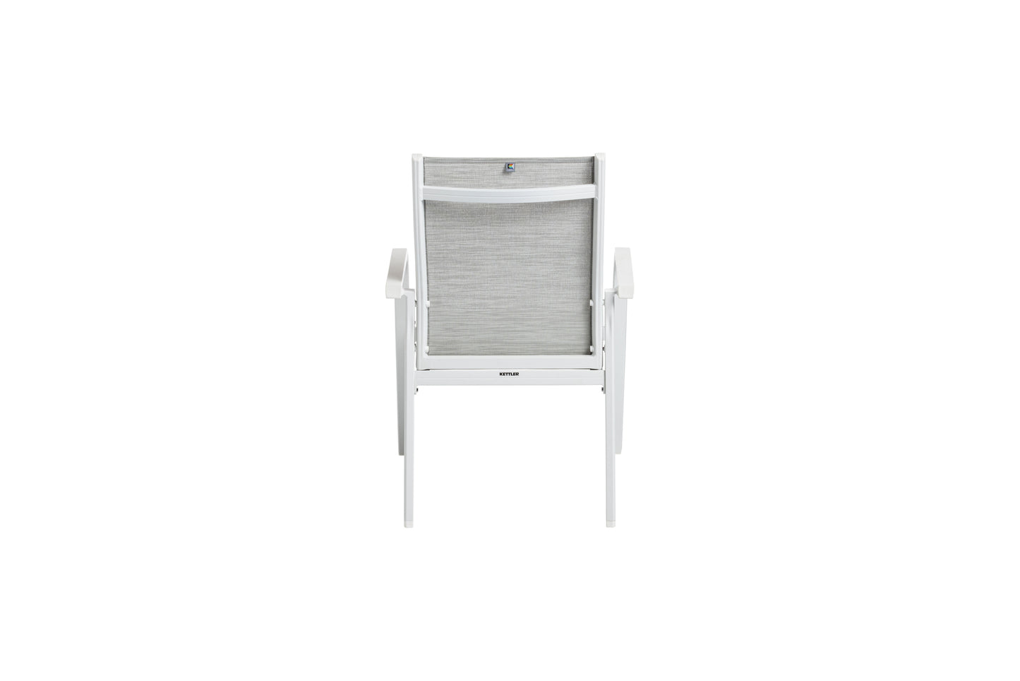 KETTLER Basic Plus Stapelsessel weiß matt/hellgrau , Aluminium/Outdoorgewebe