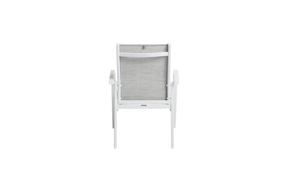 KETTLER Basic Plus Stapelsessel weiß matt/hellgrau , Aluminium/Outdoorgewebe