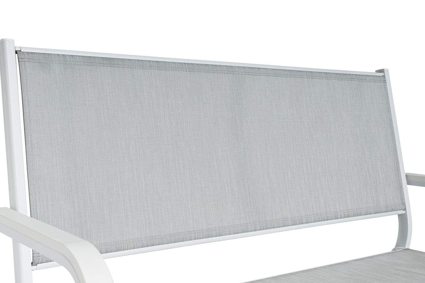 KETTLER Basic Plus 2er-Bank weiß matt/hellgrau , Aluminium/Outdoorgewebe