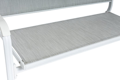 KETTLER Basic Plus 2er-Bank weiß matt/hellgrau , Aluminium/Outdoorgewebe