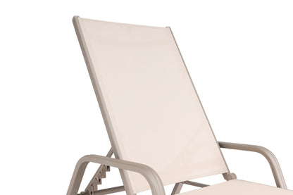 KETTLER Basic Plus Stapelliege Taupe/Stucco Beige , Aluminium/Outdoorgewebe