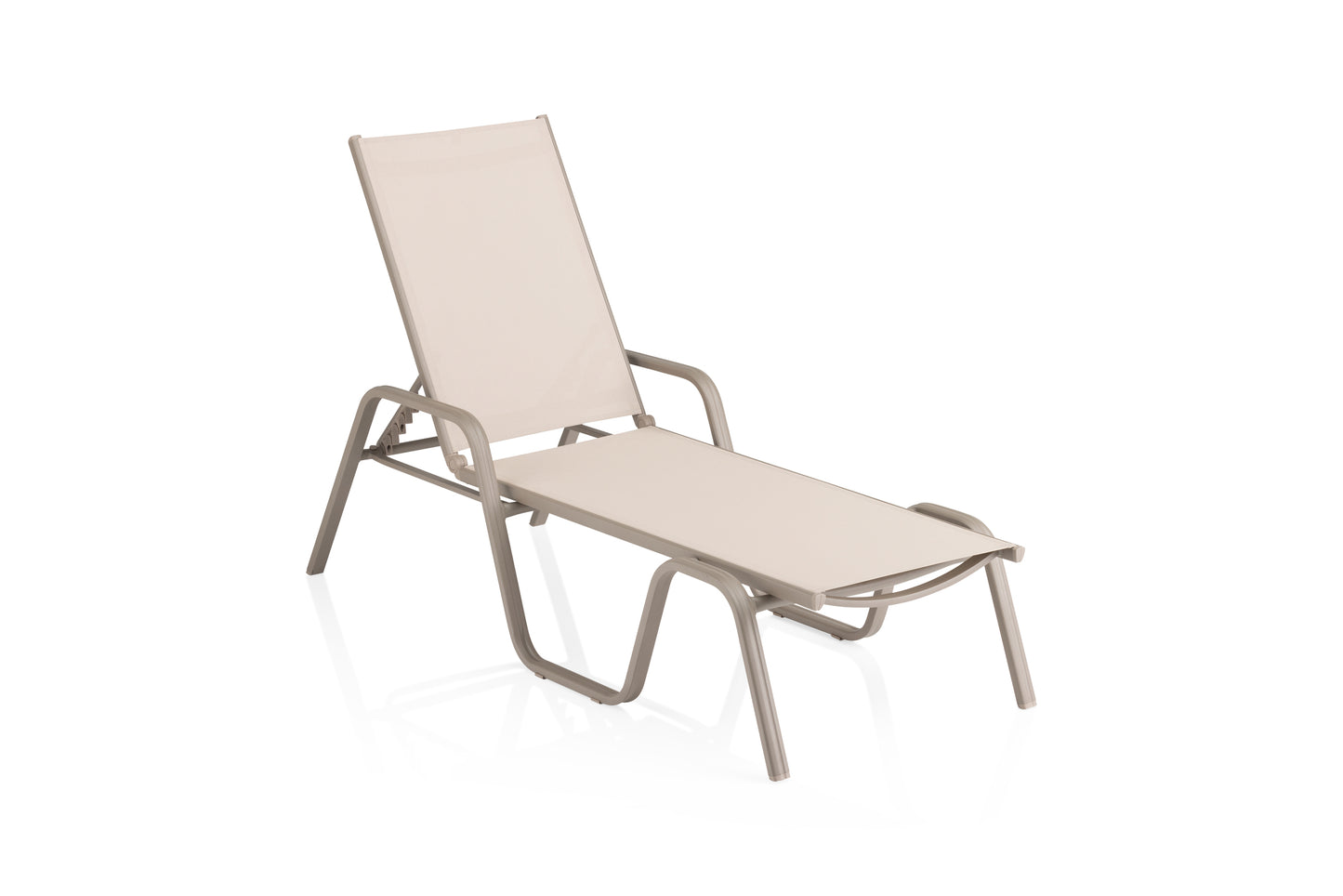KETTLER Basic Plus Stapelliege Taupe/Stucco Beige , Aluminium/Outdoorgewebe