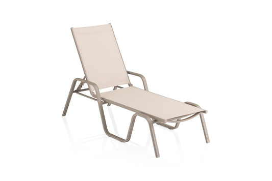 KETTLER Basic Plus Stapelliege Taupe/Stucco Beige , Aluminium/Outdoorgewebe