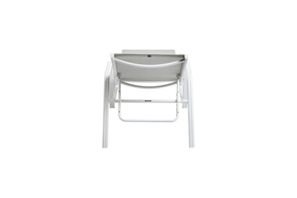 KETTLER Basic Plus Stapelliege weiß matt/hellgrau , Aluminium/Outdoorgewebe