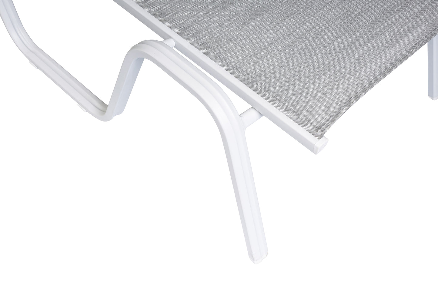 KETTLER Basic Plus Stapelliege weiß matt/hellgrau , Aluminium/Outdoorgewebe