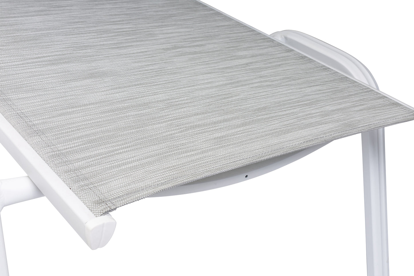 KETTLER Basic Plus Stapelliege weiß matt/hellgrau , Aluminium/Outdoorgewebe