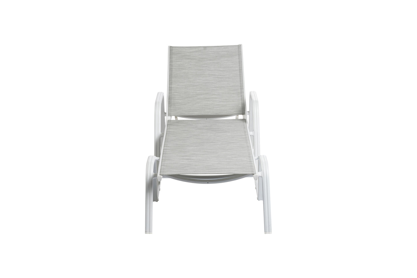 KETTLER Basic Plus Stapelliege weiß matt/hellgrau , Aluminium/Outdoorgewebe