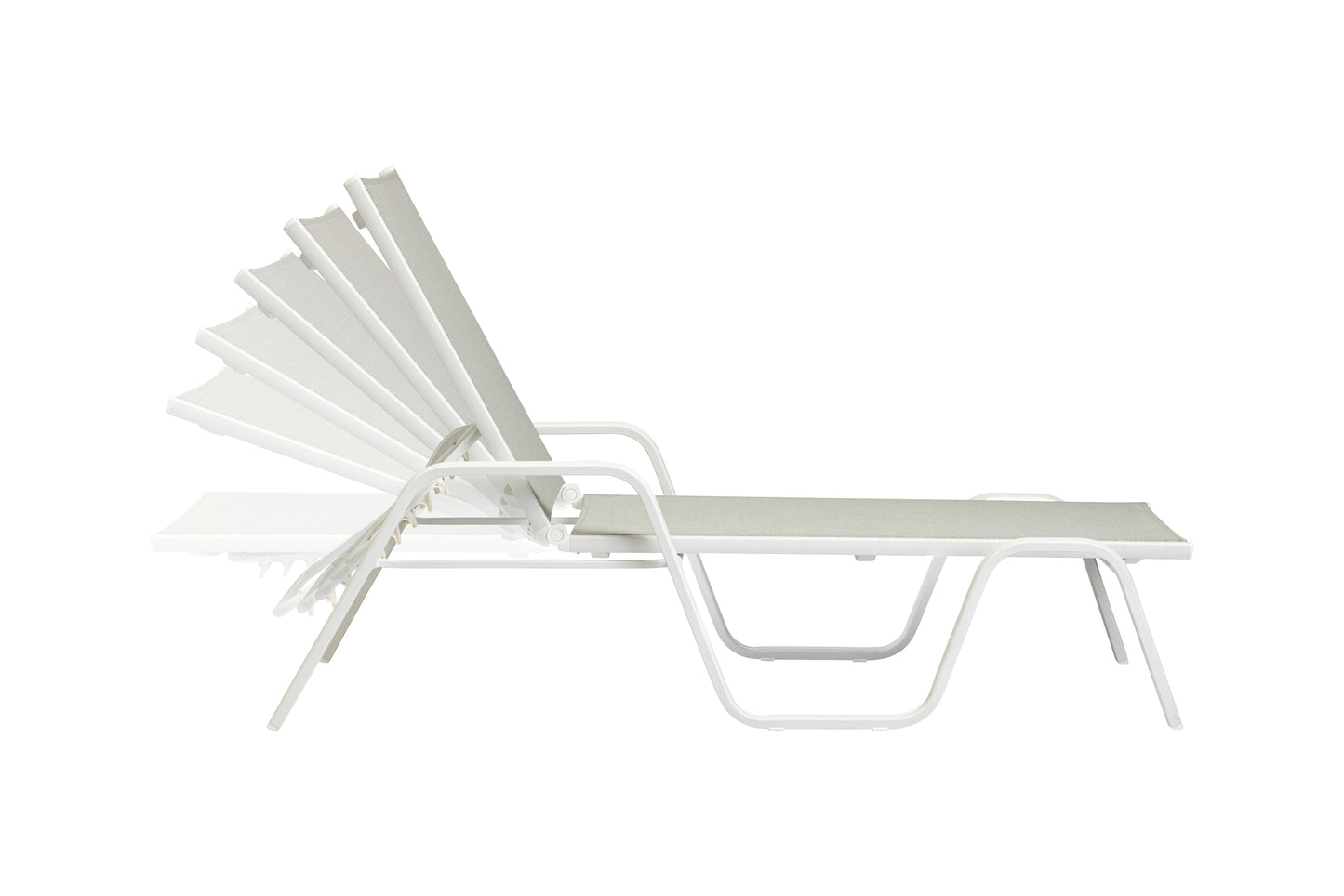 KETTLER Basic Plus Stapelliege weiß matt/hellgrau , Aluminium/Outdoorgewebe