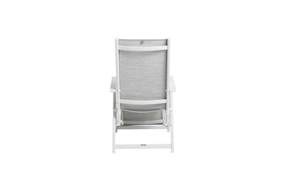 KETTLER Basic Plus Relaxsessel weiß matt/hellgrau , Aluminium/Outdoorgewebe