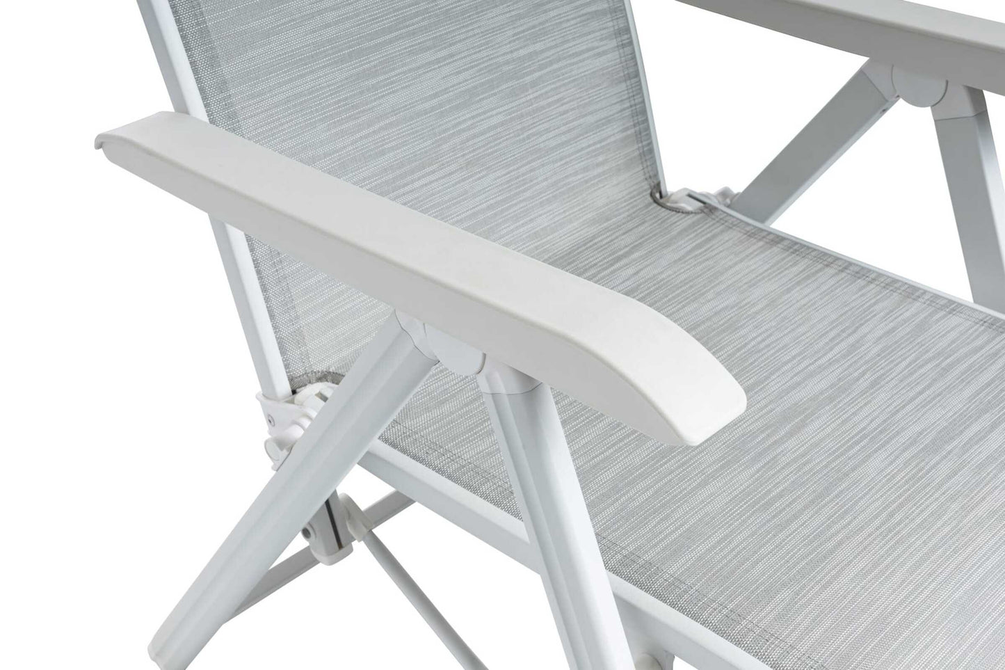 KETTLER Basic Plus Relaxsessel weiß matt/hellgrau , Aluminium/Outdoorgewebe