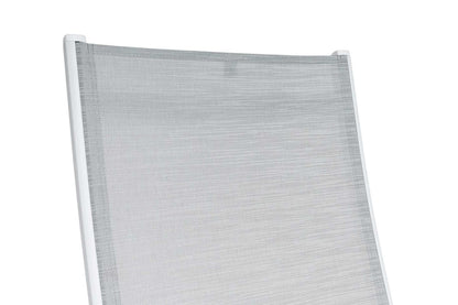 KETTLER Basic Plus Relaxsessel weiß matt/hellgrau , Aluminium/Outdoorgewebe