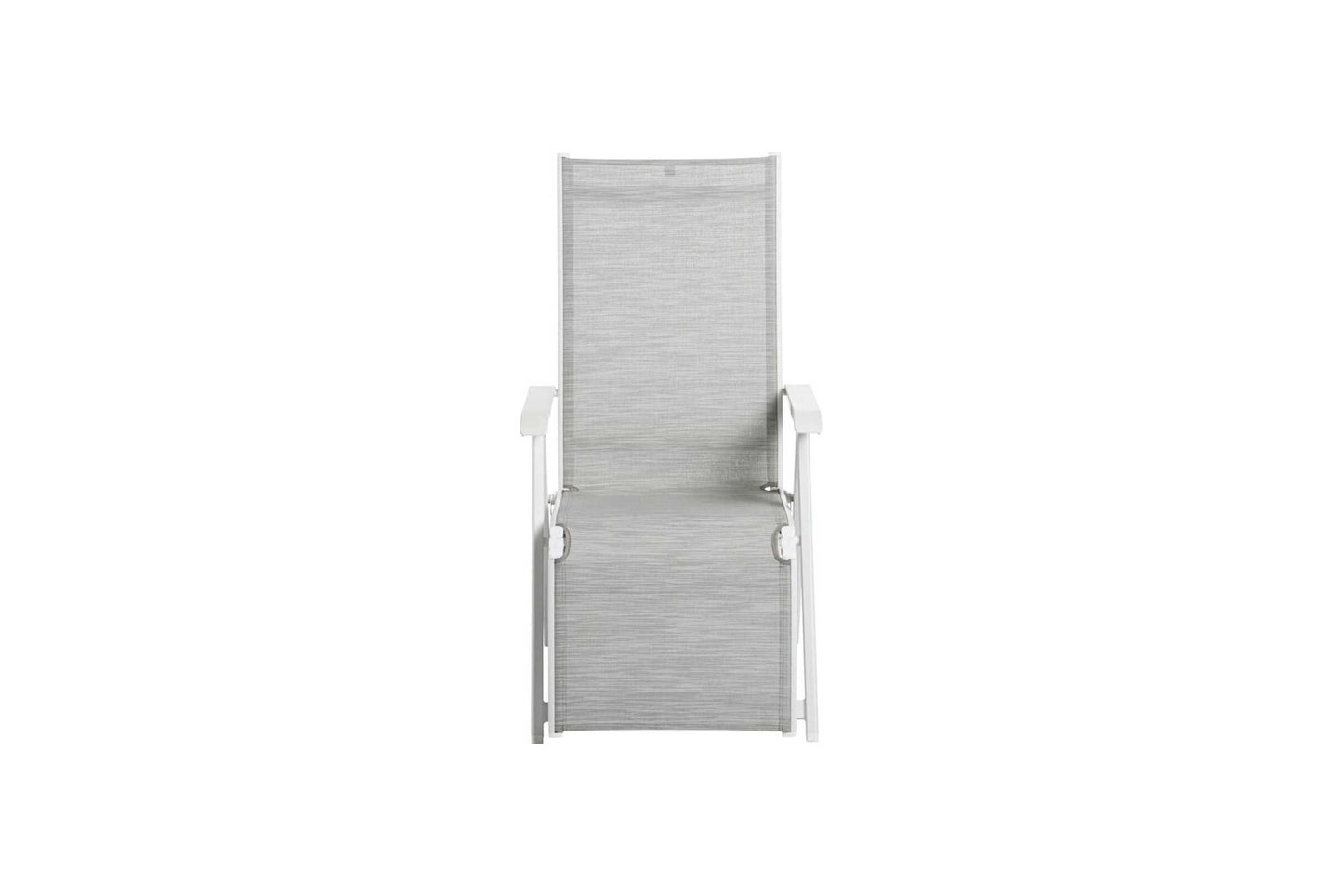 KETTLER Basic Plus Relaxsessel weiß matt/hellgrau , Aluminium/Outdoorgewebe