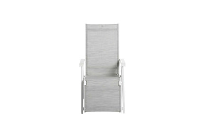 KETTLER Basic Plus Relaxsessel weiß matt/hellgrau , Aluminium/Outdoorgewebe