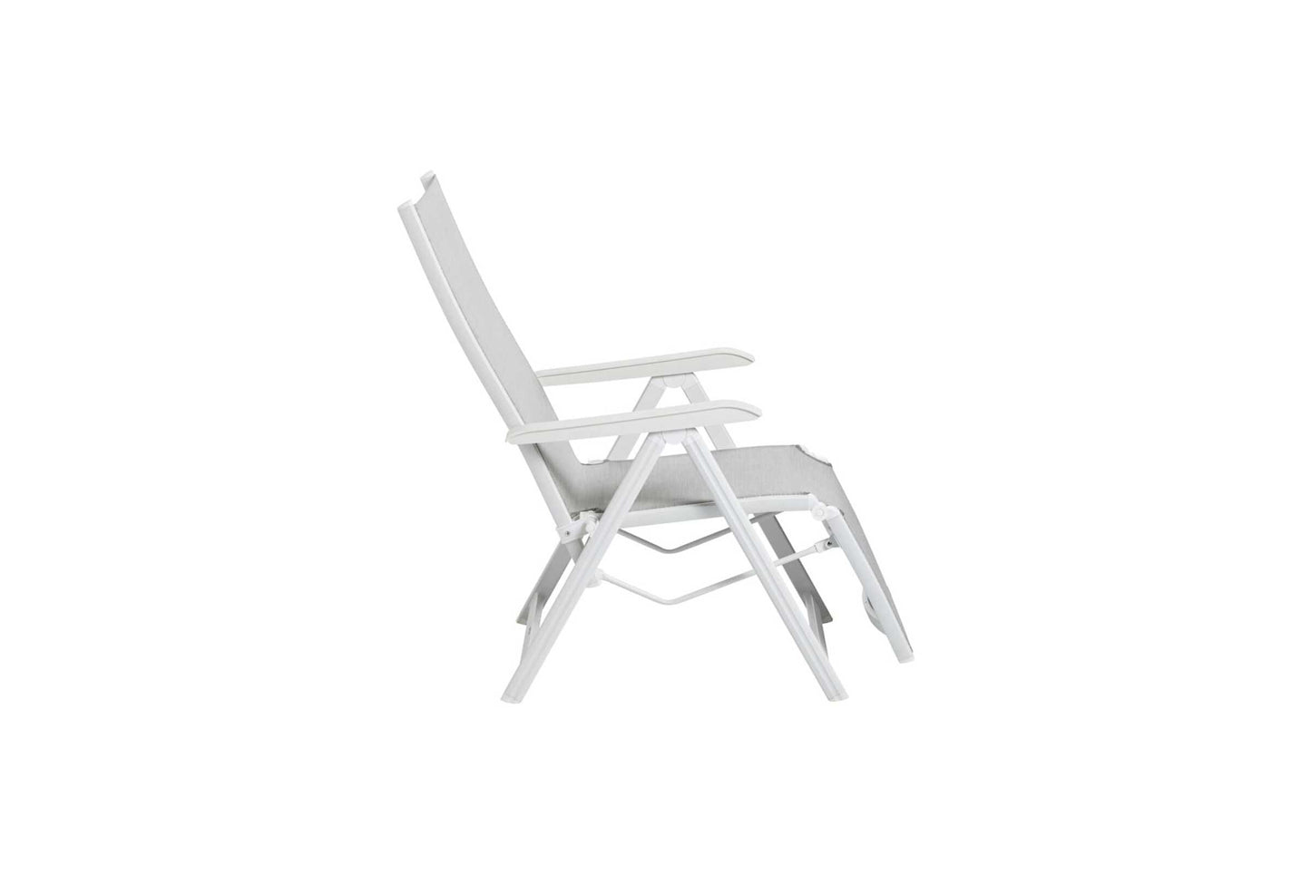 KETTLER Basic Plus Relaxsessel weiß matt/hellgrau , Aluminium/Outdoorgewebe
