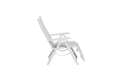KETTLER Basic Plus Relaxsessel weiß matt/hellgrau , Aluminium/Outdoorgewebe
