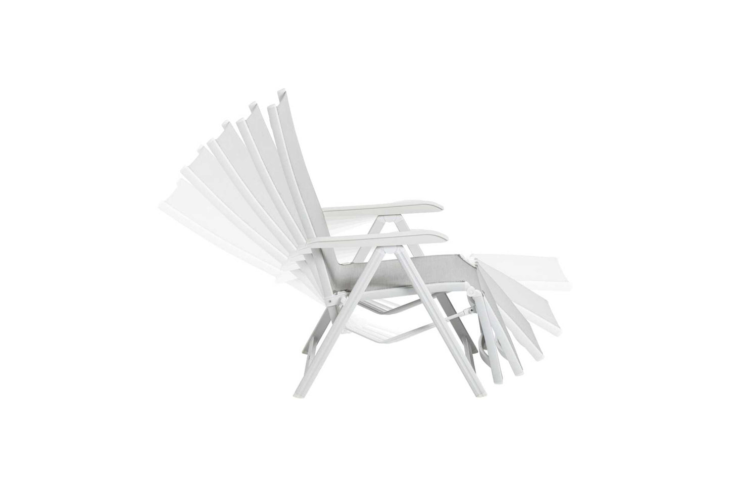 KETTLER Basic Plus Relaxsessel weiß matt/hellgrau , Aluminium/Outdoorgewebe
