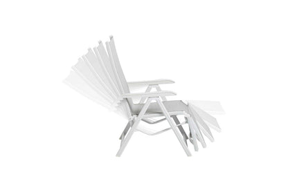 KETTLER Basic Plus Relaxsessel weiß matt/hellgrau , Aluminium/Outdoorgewebe