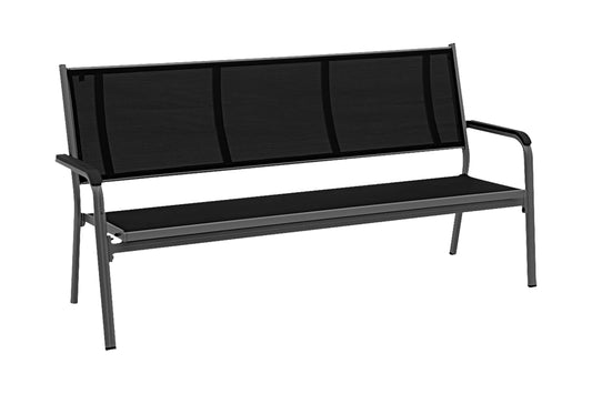 KETTLER Basic Plus 3er-Bank anthrazit/anthrazit , Aluminium/Outdoorgewebe