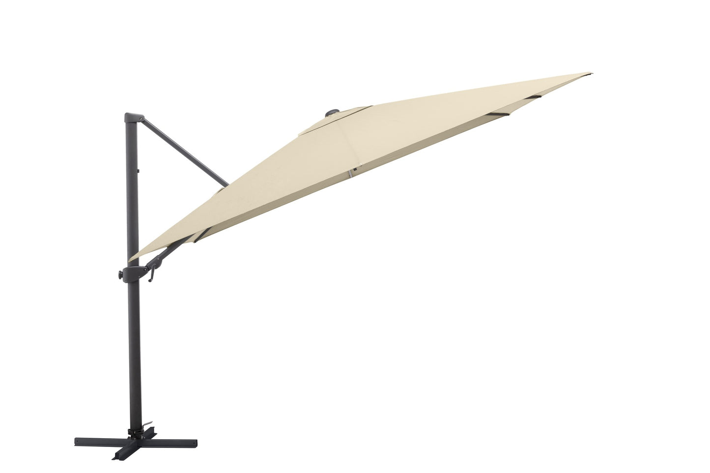KETTLER Ampelschirm EASY TURN 300cm x 300cm UPF 50+ inkl. Abdeckhaube+Schirmständer
