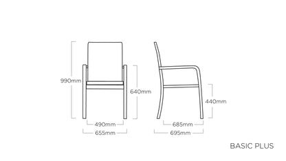 KETTLER Basic Plus Stapelsessel, Silber/Anthrazit
