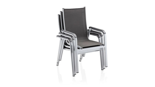 KETTLER Basic Plus Stapelsessel, Silber/Anthrazit