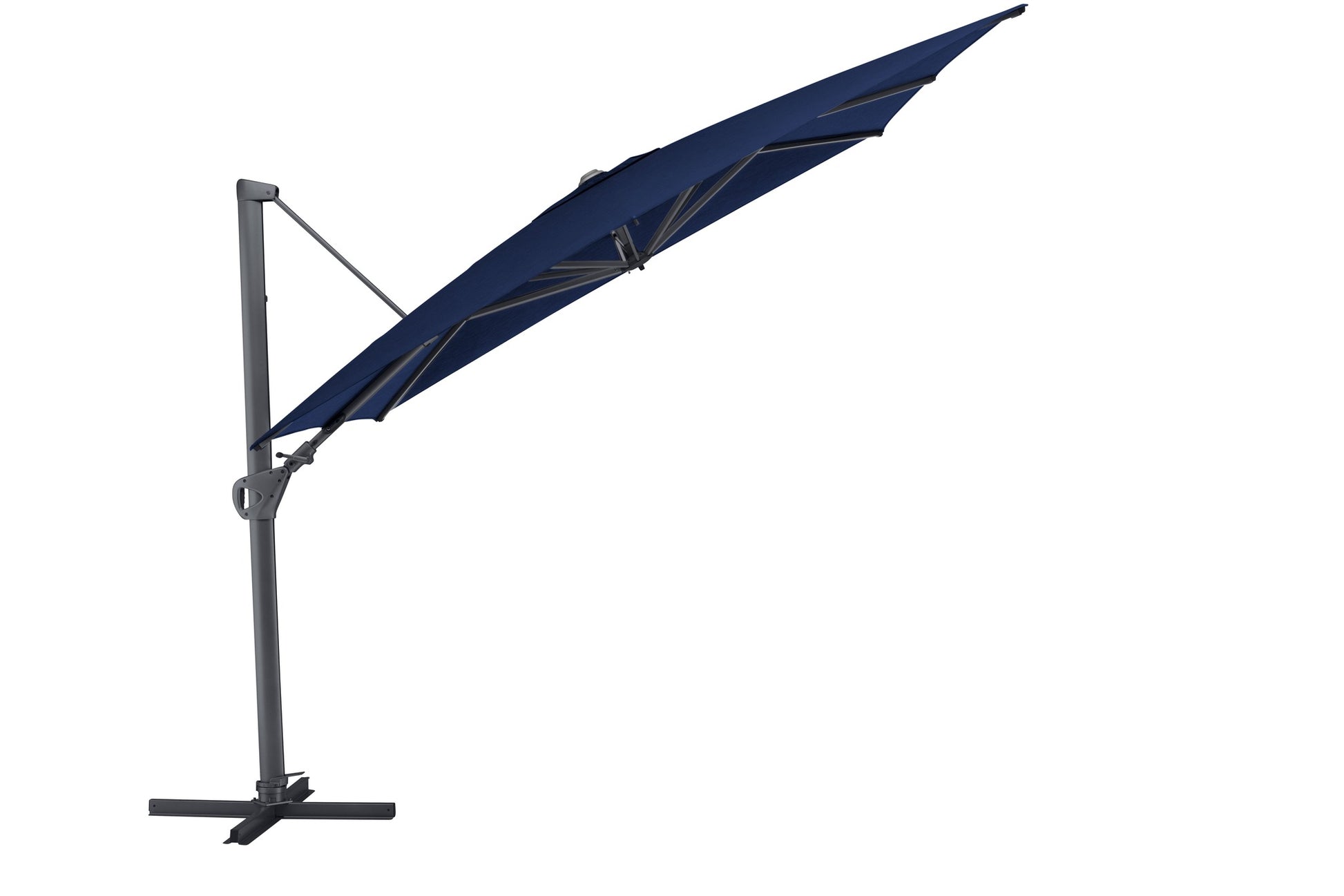 Sonnenschirm Ampelschirm ausgefahren Blau Sonnenschutz