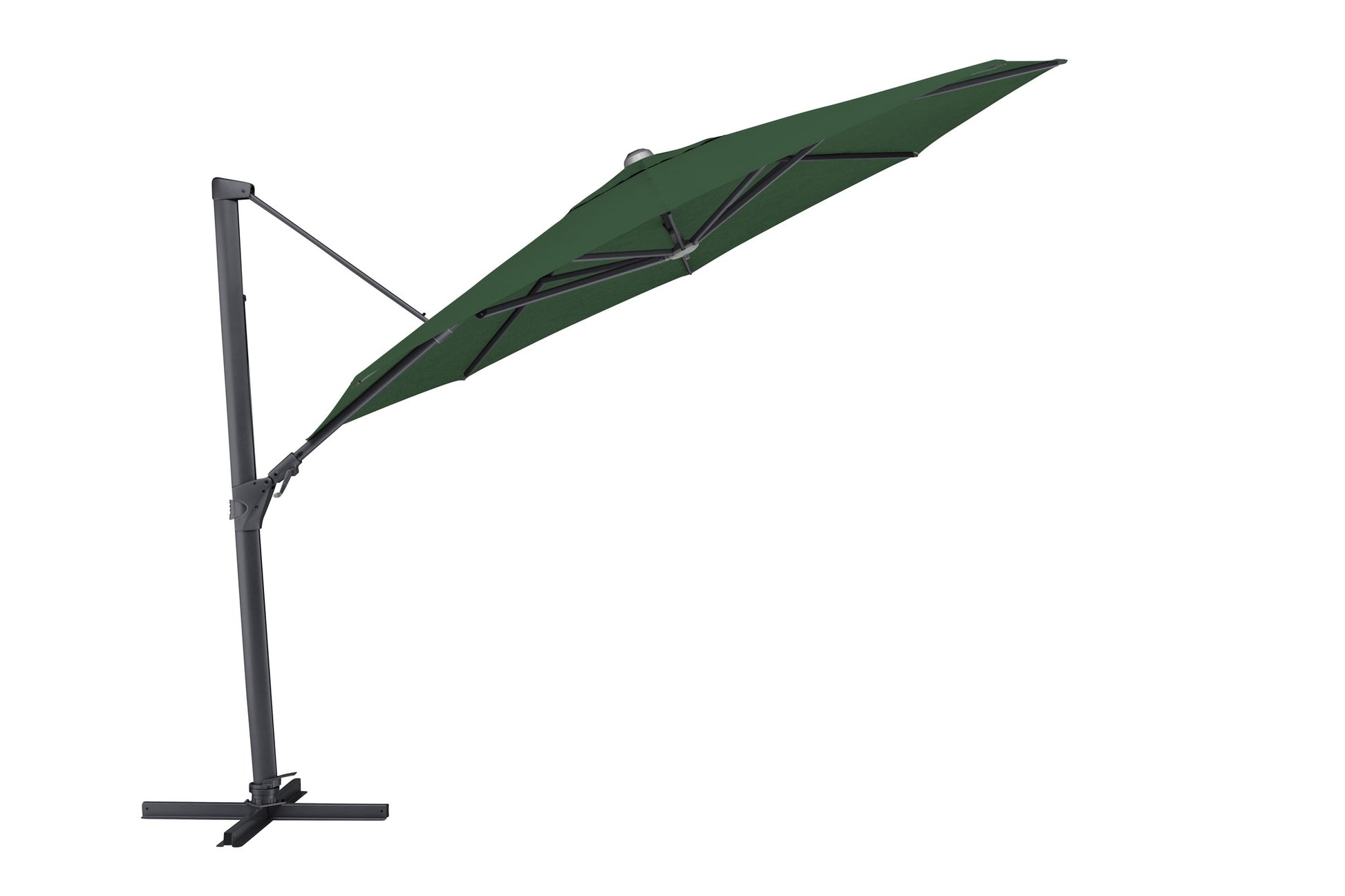 Sonnenschirm Ampelschirm ausgefahren anthrazit-grün Sonnenschutz