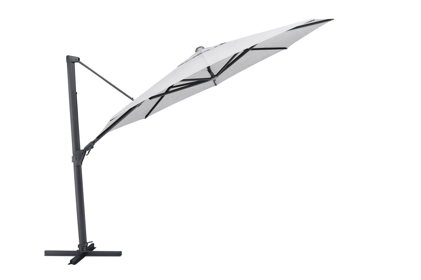 Sonnenschirm Ampelschirm ausgefahren anthrazit-hellgrau Sonnenschutz