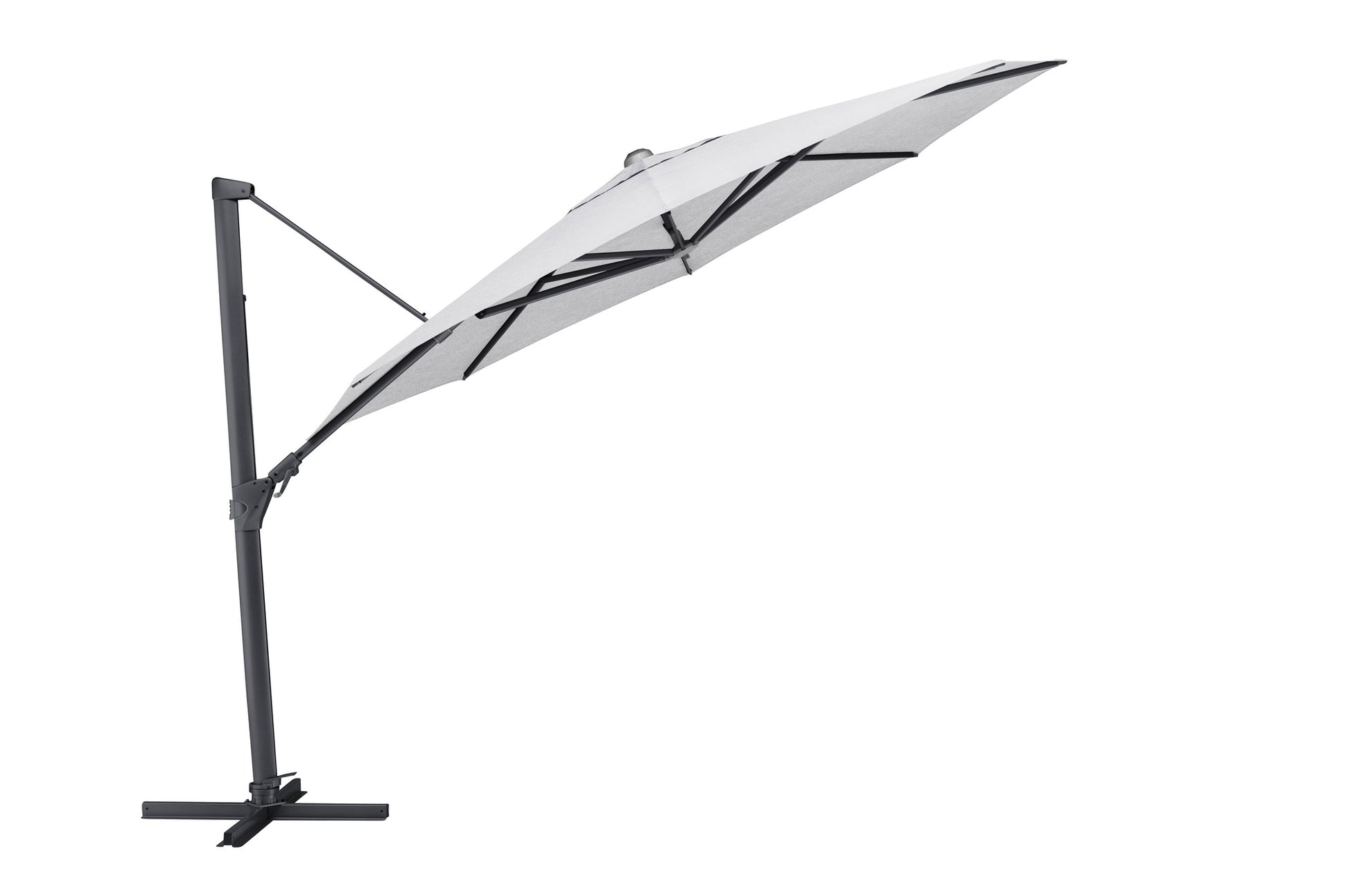 Sonnenschirm Ampelschirm ausgefahren anthrazit-hellgrau Sonnenschutz