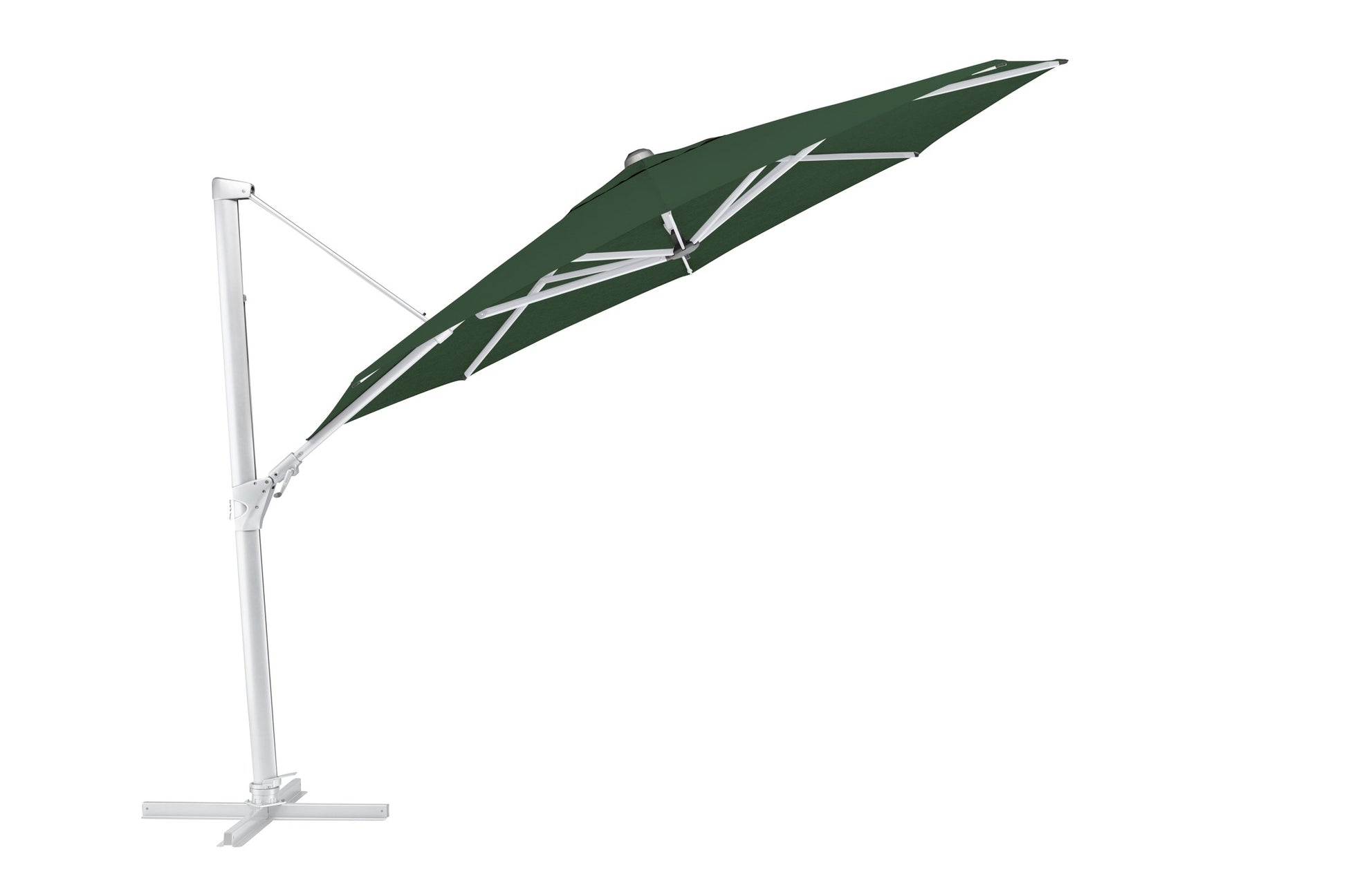 Sonnenschirm Terrasse Ausgeklappt silber-grün Sonnenschutz