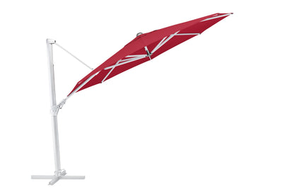 Sonnenschirm Terrasse Ausgeklappt silber-rot Sonnenschutz