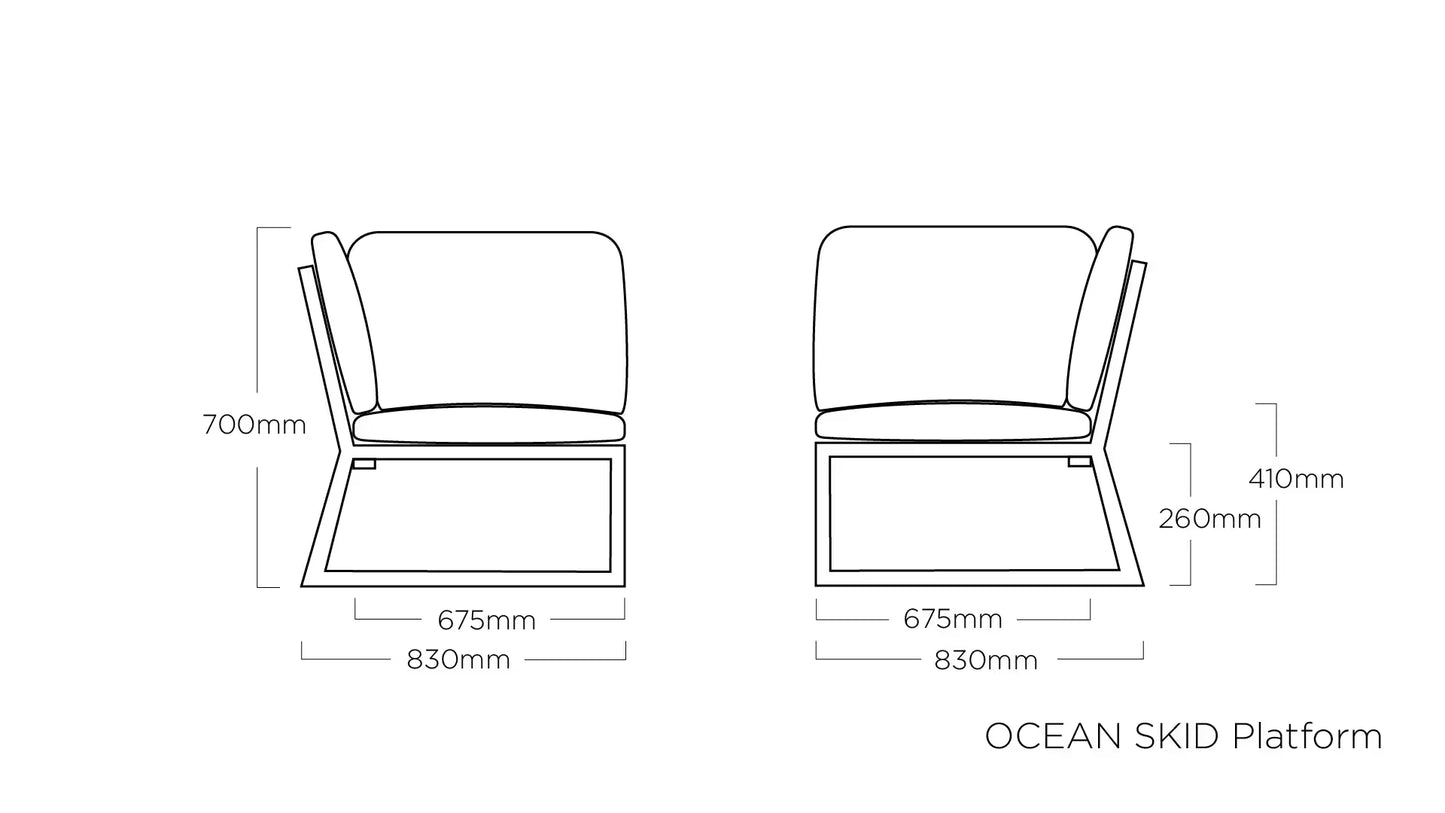 KETTLER OCEAN SKID PLATFORM Eckelement – modulares Lounge Corner, wetterfest