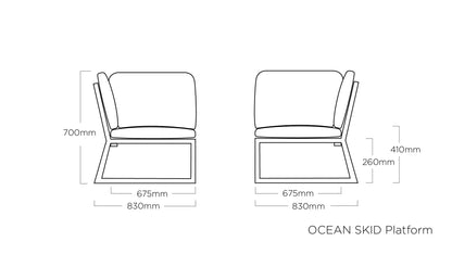 KETTLER OCEAN SKID PLATFORM Eckelement – modulares Lounge Corner, wetterfest